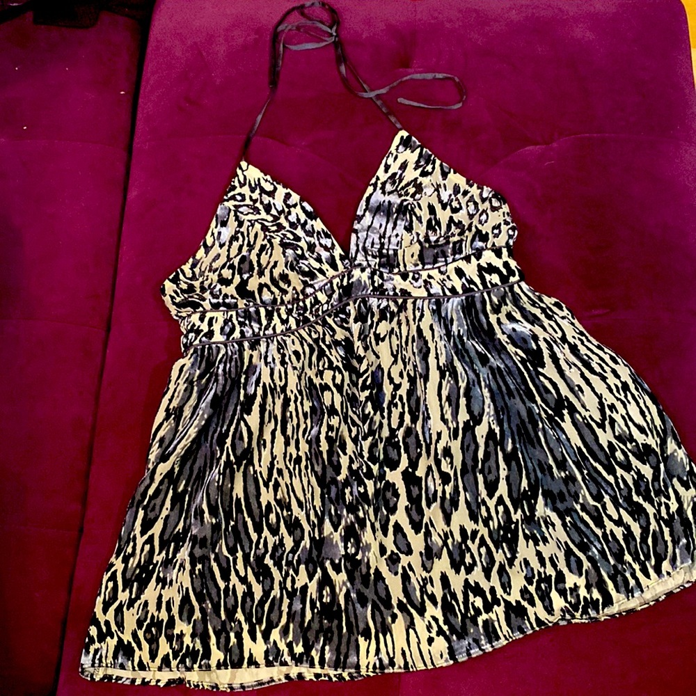 Cat Silk Velvet halter top. Size Large